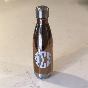 Rose gold Phi Sig water bottle